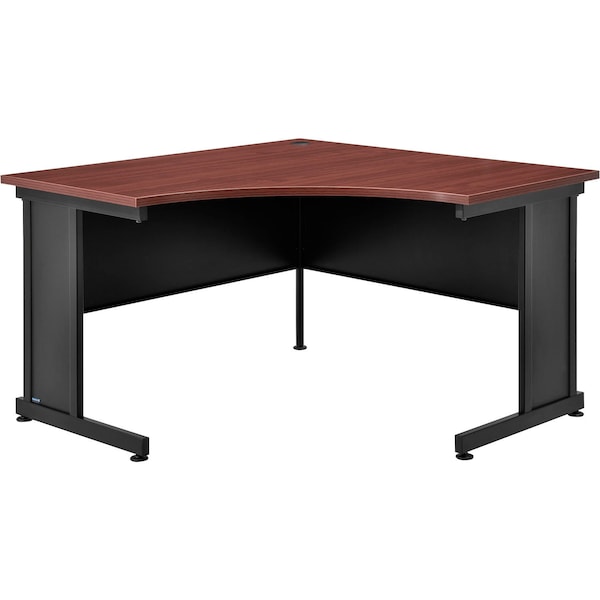 Interion By Global Industrial Corner Desk, 48 in D X 30 in H, 48 in W X Steel Frame, Laminate Top, Mahogany 248999MH - main